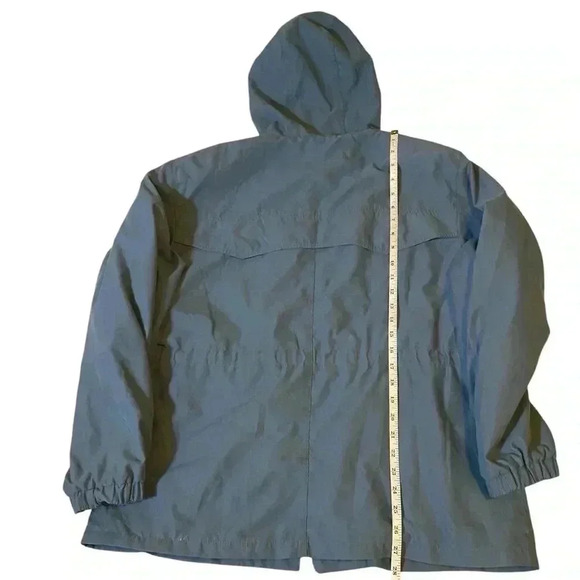 VGT GIACCA Jacket Hooded Front Pockets Drawstring Waist Light Blue Size L - Picture 16 of 16